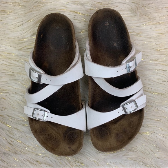 Birkenstock Shoes - Birkenstock Salina White Strappy Sandals Size 9